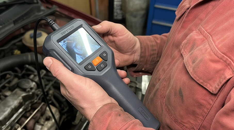 depstech endoskopkamera ds360 mit licht hd industrie während der Nutzung